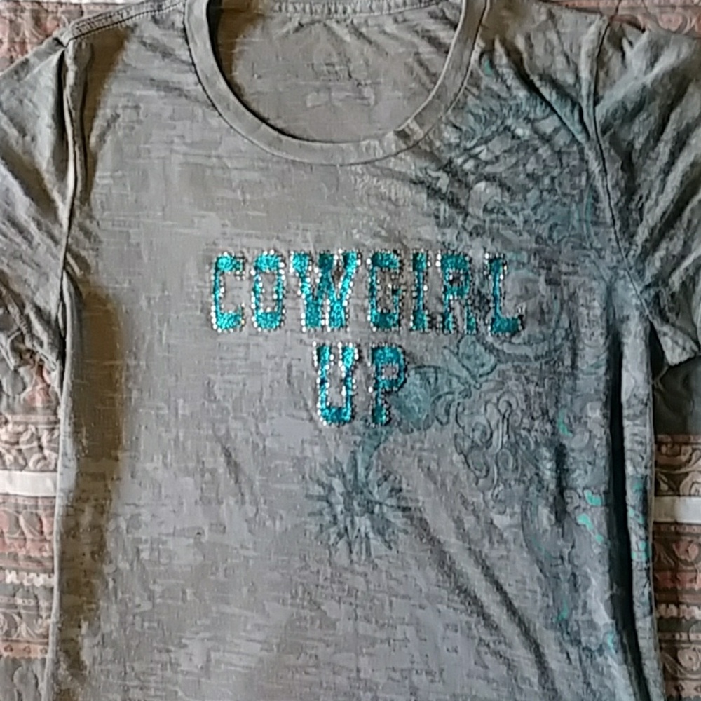 Cowgirl up burnout tee